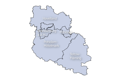 Karte der Planungsregion Havelland-Flaeming
